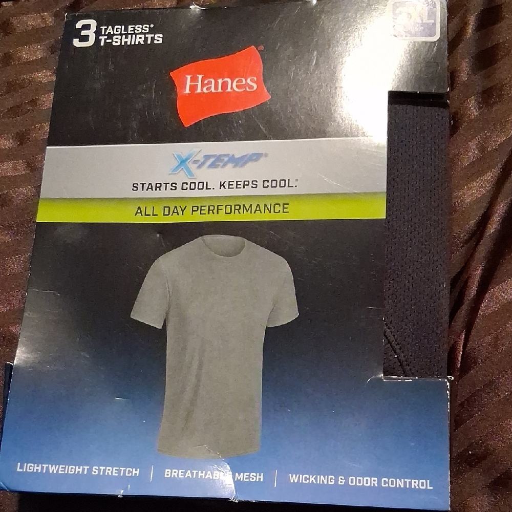 Hanes Men's X-Temp Gray T-Shirt - Cool Comfort